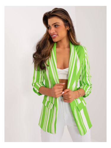 Light green and ecru jacket with 3/4 sleeves