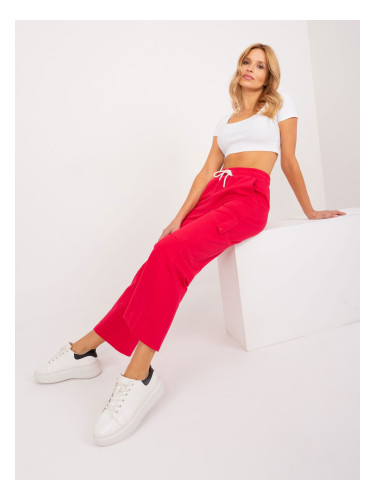 Red basic cotton sweatpants