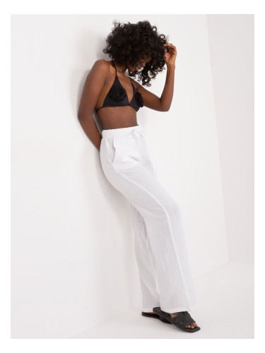 White summer trousers made of muslin cotton SUBLEVEL