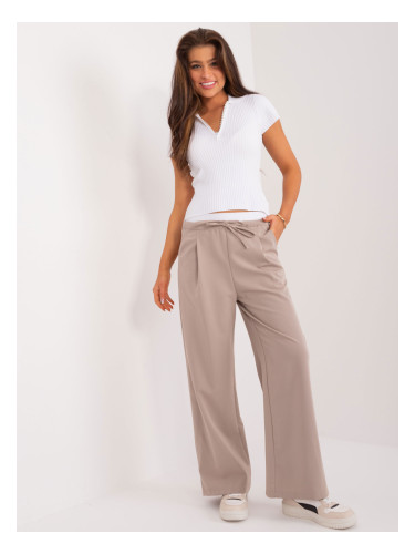 Dark beige trousers with a contrasting stripe