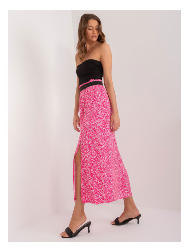 Dark pink long skirt with SUBLEVEL print