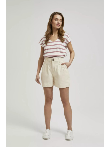 Women's linen shorts MOODO - light beige