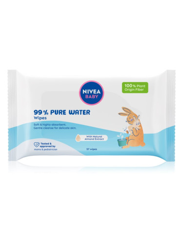 NIVEA BABY Pure Water освежаващи мокри кърпички 57 бр.