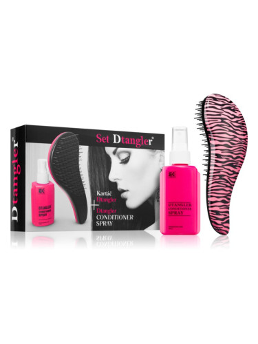 Brazil Keratin Dtangler Conditioner spray set RED POINT подаръчен комплект Zebra Pink(за по-лесно разресване на косата)