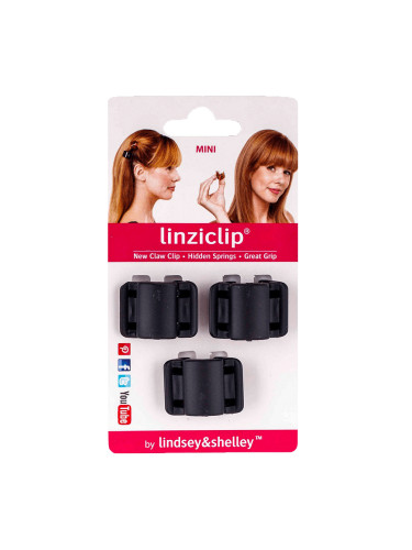 LINZICLIP Mini Hair Clip, Size Small, Black Velvet Аксесоари унисекс  