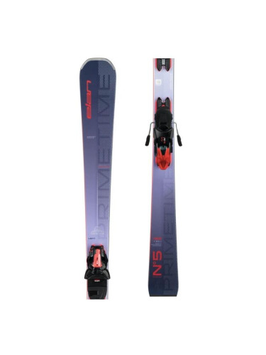 Elan PRIMETIME N°5 W PS + ELW 11 GW Дамски ски за ски спускане, лилаво, размер