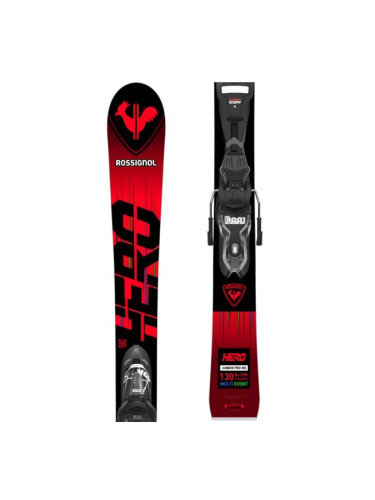 Rossignol HERO JUNIOR XPRESS + JR EXPRESS 7 GW Детски ски за ски спускане, червено, размер