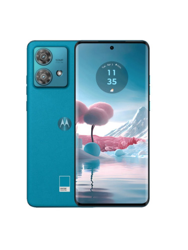 Смартфон Motorola Edge 40 Neo (Caneel Bay), поддържа 2 SIM карти, 6.55" (16.63cm) pOLED FHD+ 144Hz дисплей, осемядрен MediaTek Dimensity 7030 2.5GHz, 12GB RAM, 256GB Flash памет, 50 + 13 + 32 Mpix камери, Android, 170g