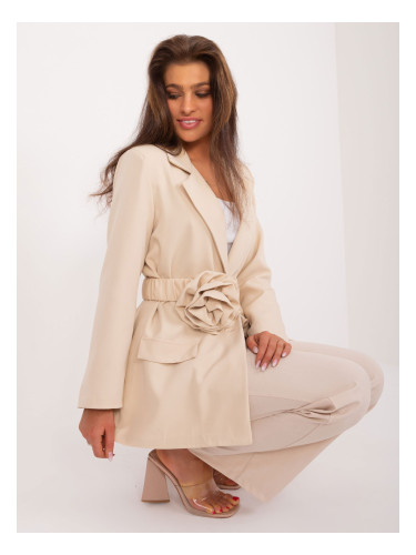 Light beige single-breasted jacket with lining