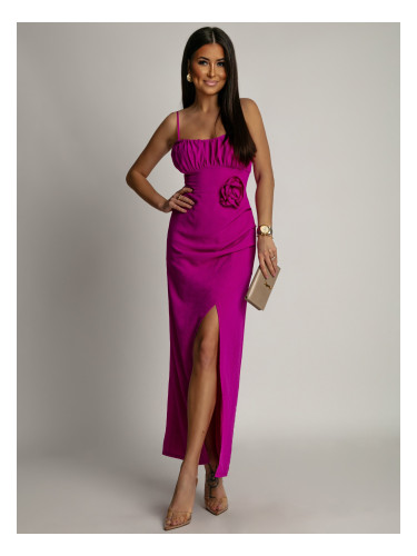 Asymmetrical purple dress with straps