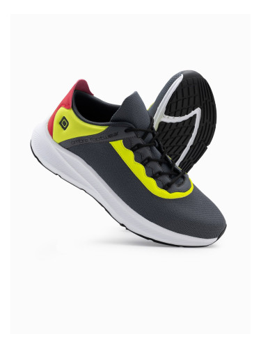 Ombre Men's sneakers with neon inserts - graphite