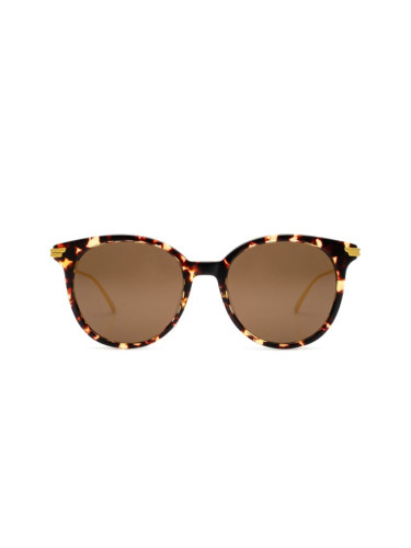 Bottega Veneta Bv1038Sa 002 54 - кръгла слънчеви очила, дамски, кафяви