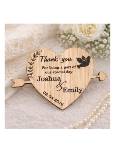 Сватбен магнит сърце - Thank you special