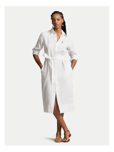 Polo Ralph Lauren Рокля тип риза 211943992001 Бял Regular Fit