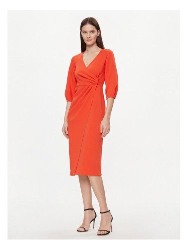 Nissa Коктейлна рокля RZ14824 Оранжев Regular Fit