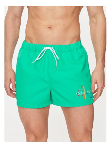 Calvin Klein Swimwear Плувни шорти KM0KM01007 Зелен Regular Fit