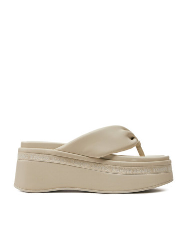 Tommy Jeans Джапанки Tjw Wedge Sandal EN0EN02457 Бежов