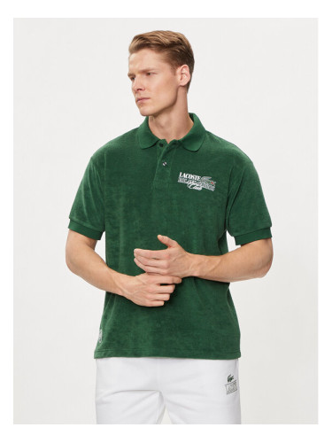 Lacoste Тениска с яка и копчета PH7849 Зелен Regular Fit