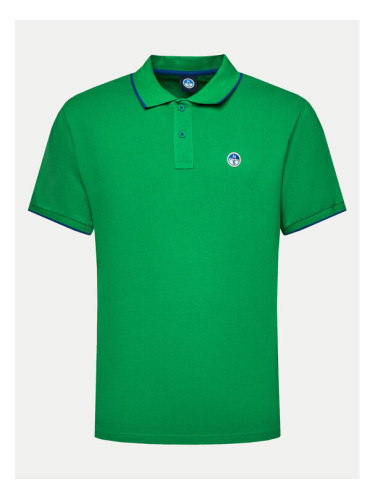 North Sails Тениска с яка и копчета 692452 Зелен Regular Fit
