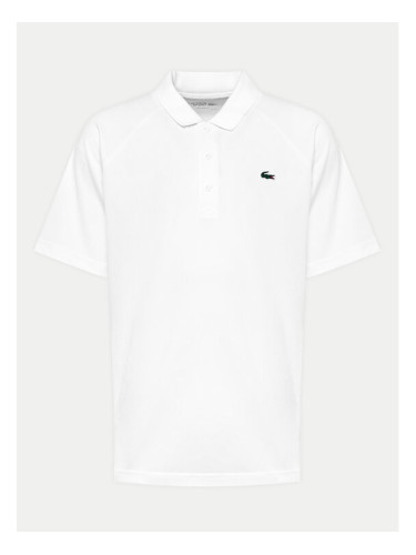 Lacoste Тениска с яка и копчета DH3201 Бял Regular Fit