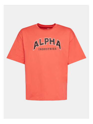 Alpha Industries Тишърт College 146501 Червен Relaxed Fit