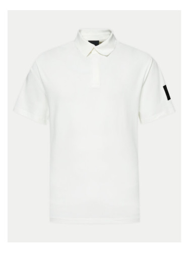 North Sails Тениска с яка и копчета 453026 Бял Regular Fit
