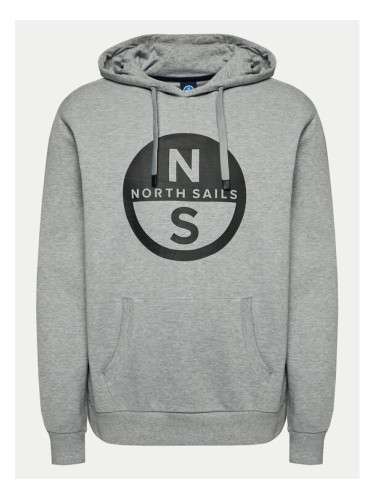 North Sails Суитшърт 691223 Сив Regular Fit