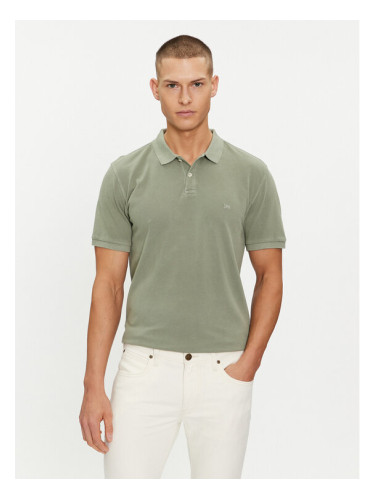 Lee Тениска с яка и копчета 112349956 Зелен Regular Fit