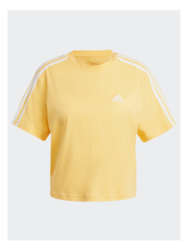 adidas Тишърт Essentials 3-Stripes IS1575 Жълт Loose Fit