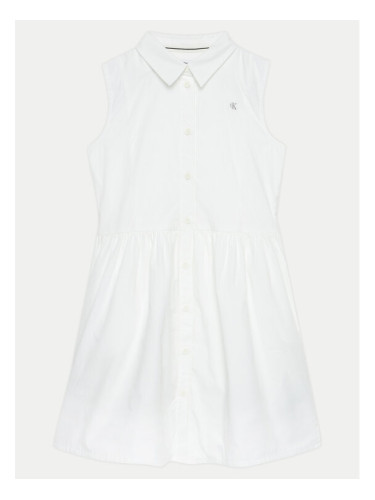 Calvin Klein Jeans Рокля тип риза IG0IG02477 Бял Regular Fit