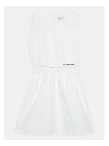 Calvin Klein Jeans Лятна рокля Minimalistic IG0IG02470 Бял Regular Fit