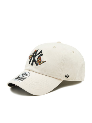 47 Brand Шапка с козирка Mlb New York Yankees Icon Alt ’47 Clean Up B-ICACL17GWS-BN Екрю