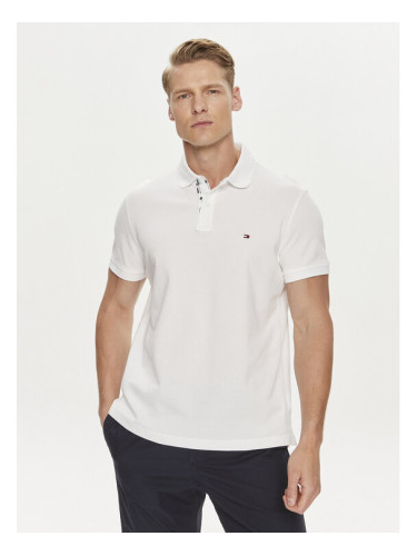 Tommy Hilfiger Тениска с яка и копчета Palm Under Collar MW0MW34738 Бял Regular Fit