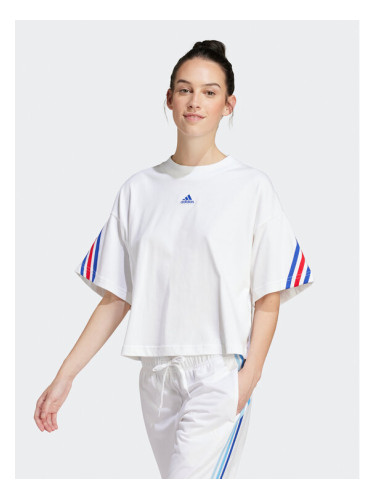 adidas Тишърт Future Icons 3-Stripes IS3236 Бял Loose Fit