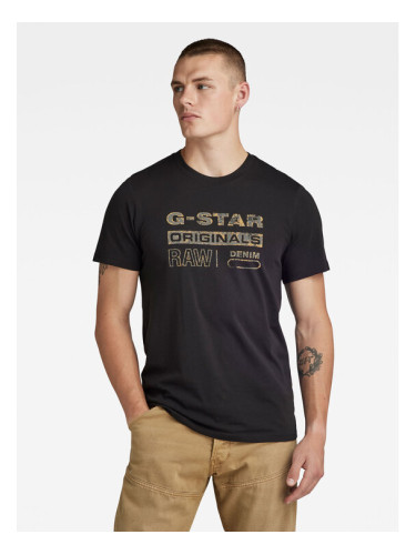 G-Star Raw Тишърт Distressed D24420-336 Черен Slim Fit