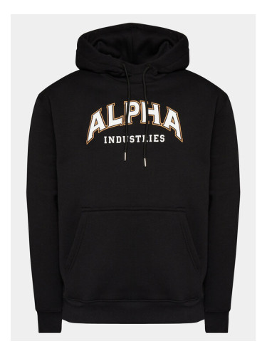 Alpha Industries Суитшърт College 146331 Черен Regular Fit