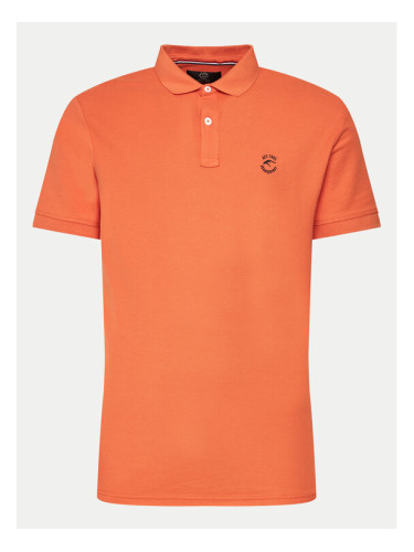INDICODE Тениска с яка и копчета Wadim 40-913 Оранжев Slim Fit