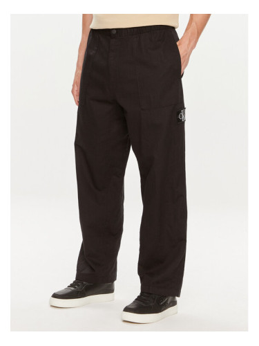 Calvin Klein Jeans Текстилни панталони J30J325126 Черен Regular Fit