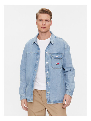 Tommy Jeans дънкова риза Essential DM0DM18328 Светлосиньо Relaxed Fit