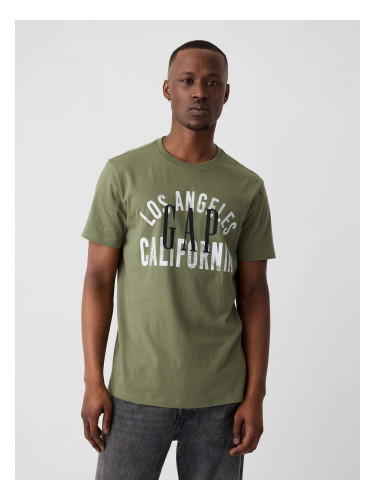 Green men's T-shirt with GAP logo