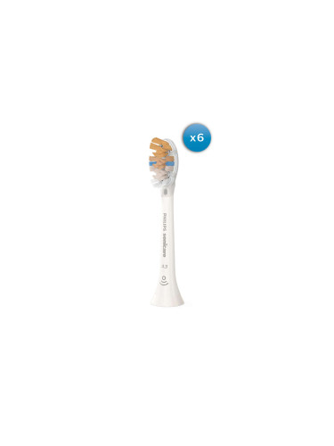 Стандартни глави за звукова четка за зъби 6 броя Philips Sonicare A3 Premium All-in-One HX9096/10 бяло