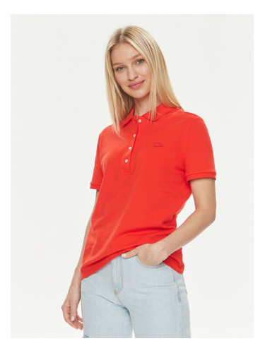 Lacoste Тениска с яка и копчета PF5462 Червен Regular Fit