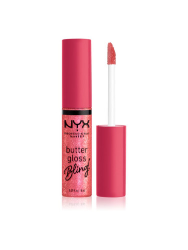 NYX Professional Makeup Butter Gloss Bling блясък за устни с блестящи частици цвят 05 She Got Money 8 мл.