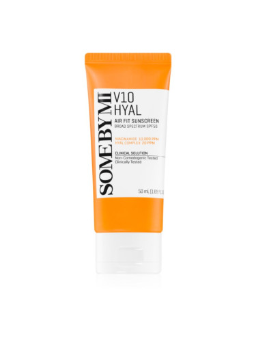 Some By Mi V10 Hyal Air Fit Sunscreen лек защитен крем за лице SPF 50+ 50 мл.