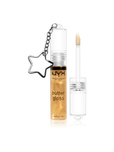 NYX Professional Makeup Butter Gloss блясък за устни (лимитирана серия) цвят 25k Gold + Keychain 13 мл.