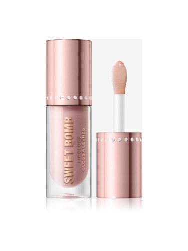 Makeup Revolution Y2k Sweet Bomb блясък за устни с блестящи частици цвят Candyfloss Pink Glitter 4.5 мл.