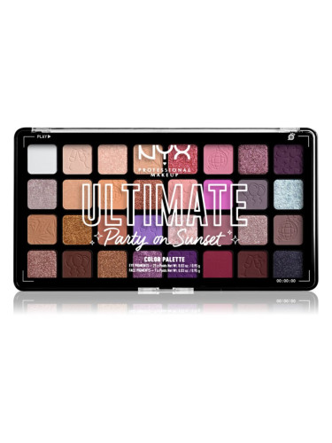 NYX Professional Makeup Ultimate Shadow Palette палитра сенки за очи цвят Party on Sunset 32x0,95 гр.