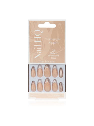 Nail HQ Almond Изкуствени нокти Sparkling Wine Sippin' 24 бр.