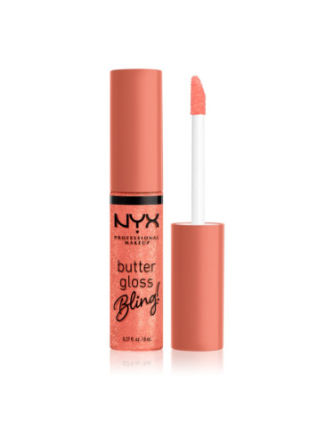 NYX Professional Makeup Butter Gloss Bling блясък за устни с блестящи частици цвят 02 Dripped Out 8 мл.
