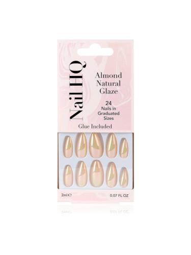 Nail HQ Almond Изкуствени нокти Natural Glaze 24 бр.